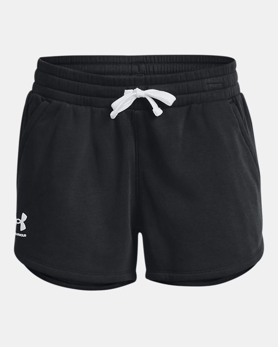 Damen UA Rival Fleece Shorts, Black, pdpMainDesktop image number 4